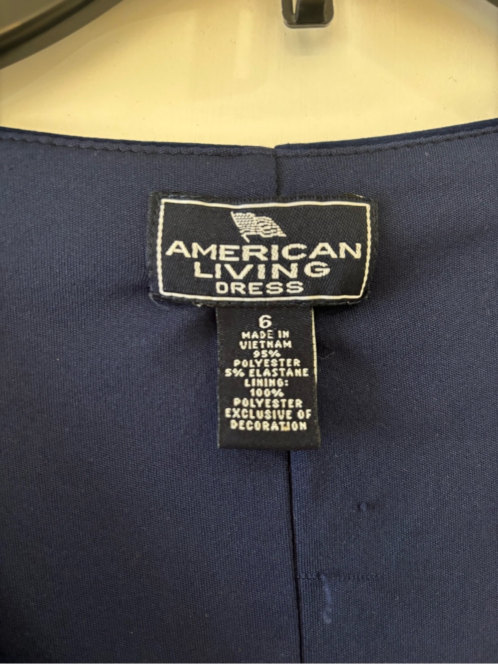 American Living Elegant Navy Draped Evening Dress with Decorative Accent Size 6 - Picture 4 of 7